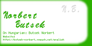 norbert butsek business card